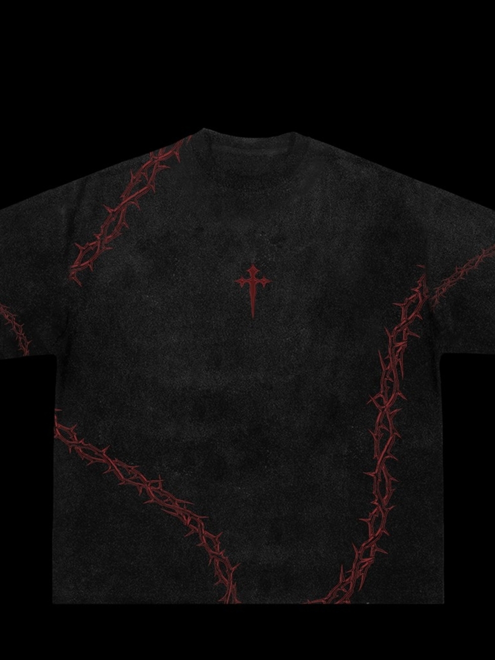 Black Graphic Tee with Red Tribal Accents - Men - Picture 5 of 10